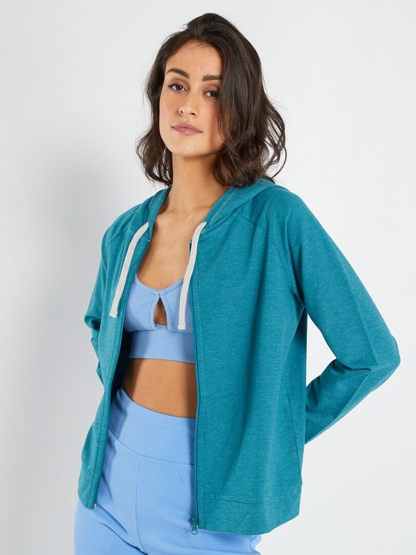 Veste de sport à capuche bleu - Kiabi