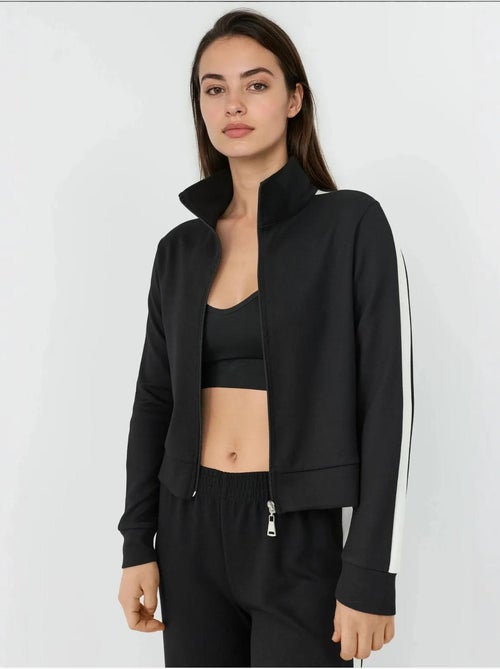 Veste de sport à col montant en modal doux au toucher hiccup - Kiabi Veste de sport à col montant en modal doux au toucher hiccup - Kiabi