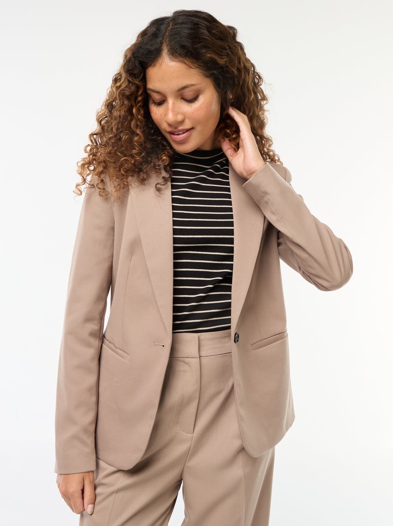 Veste de tailleur à manches longues Beige - Kiabi