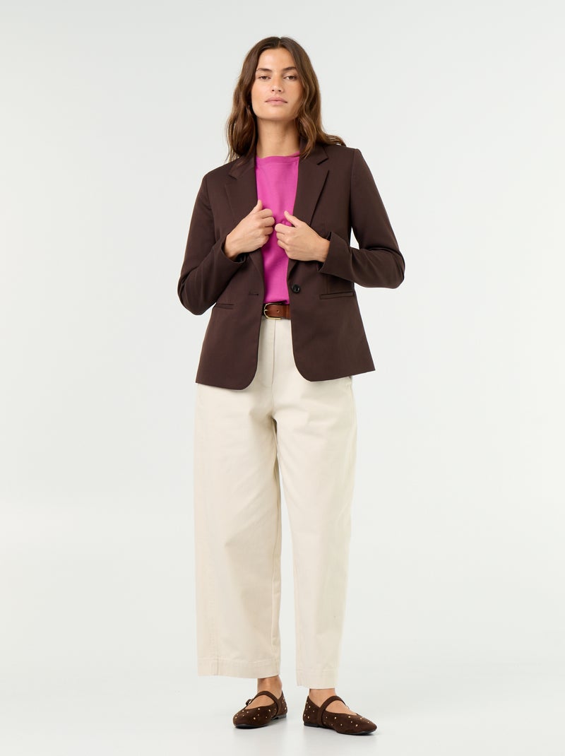 Veste de tailleur à manches longues Marron - Kiabi