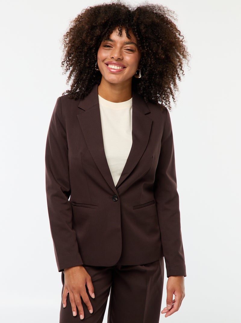 Veste de tailleur à manches longues Marron - Kiabi