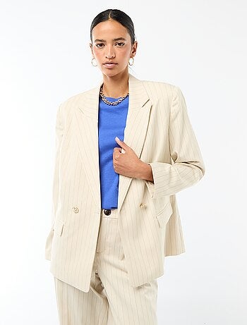 Veste de tailleur avec ouverture double boutonnage