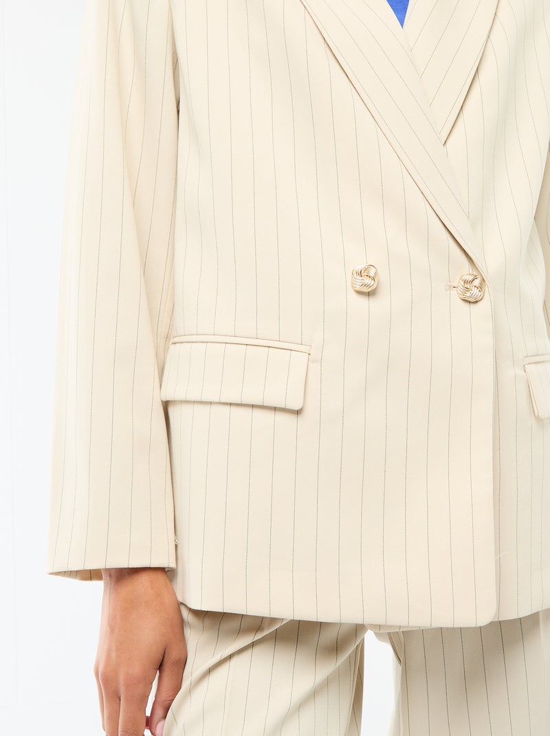 Veste de tailleur avec ouverture double boutonnage Beige - Kiabi