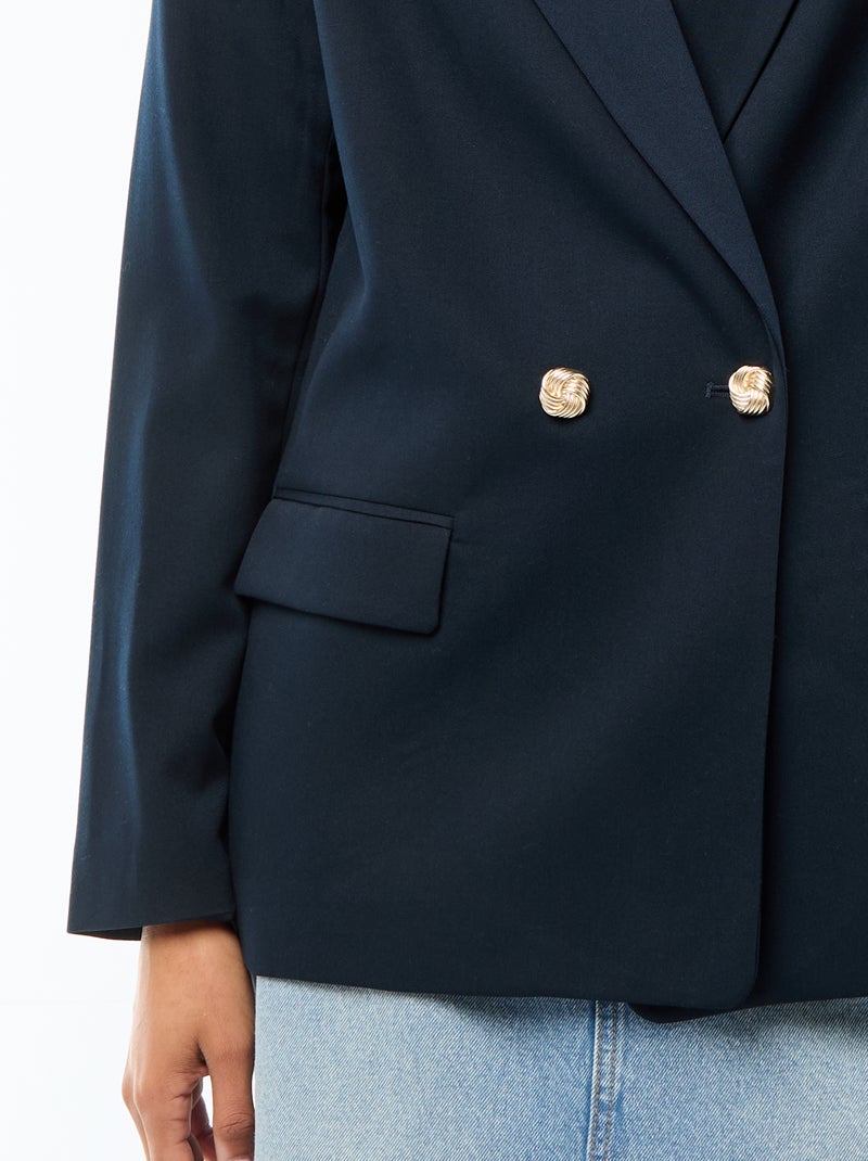 Veste de tailleur avec ouverture double boutonnage Bleu - Kiabi