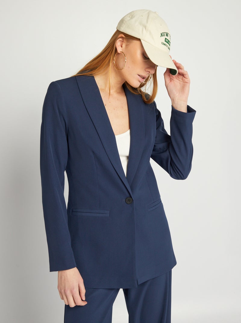 Veste de tailleur cintrée Bleu nuit - Kiabi