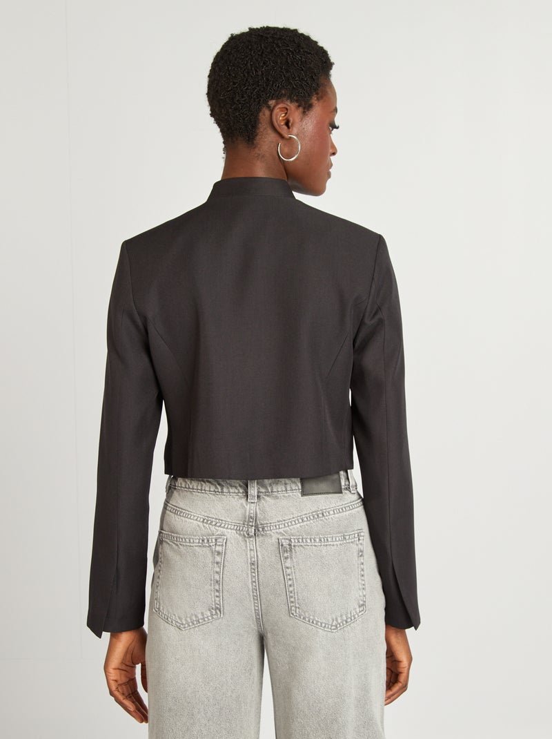 Veste de tailleur col mao noir - Kiabi