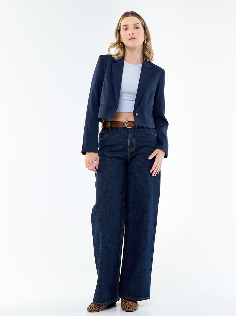 Veste de tailleur coupe courte Bleu - Kiabi