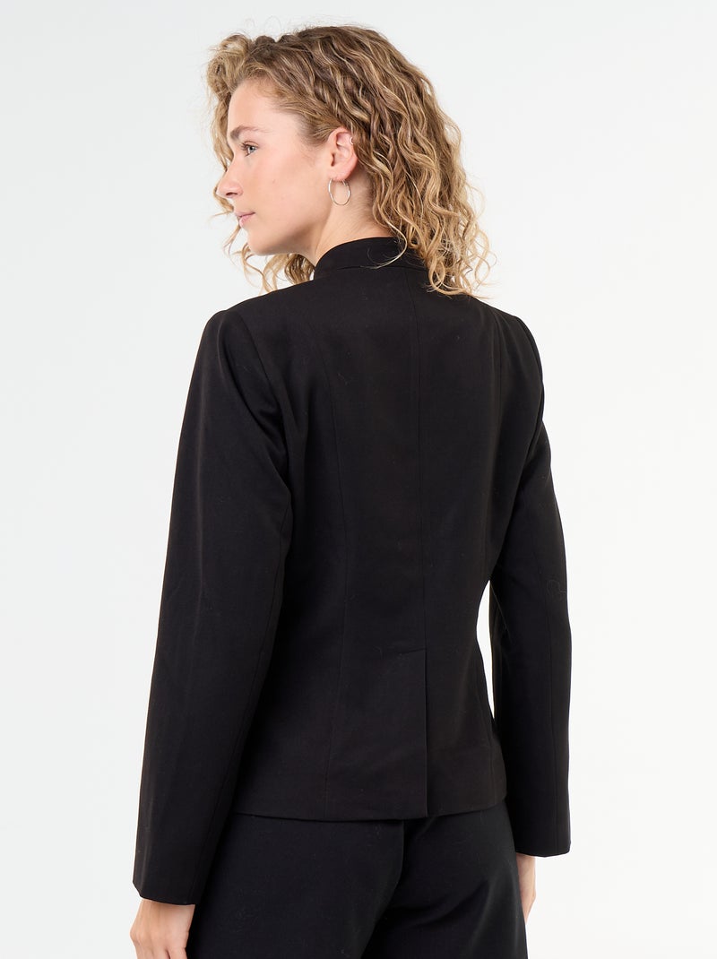 Veste de tailleur détail de fermeture mandarin Noir - Kiabi