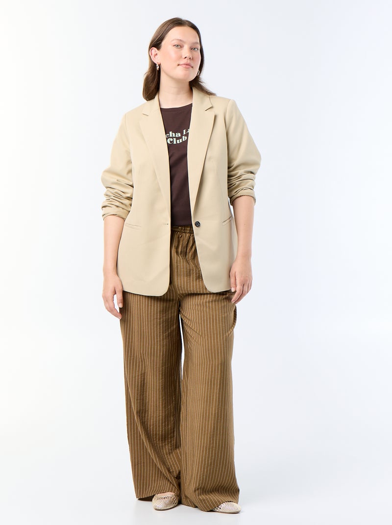 Veste de tailleur longue Beige - Kiabi
