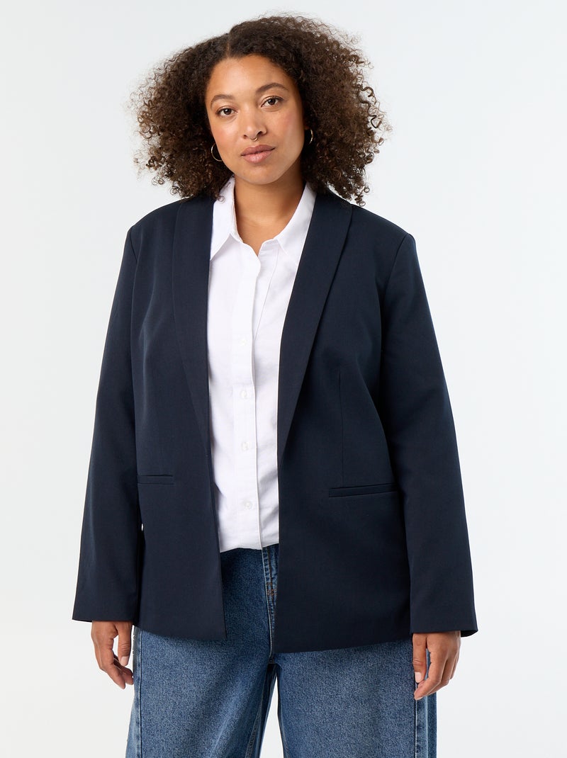 Veste de tailleur longue Bleu - Kiabi