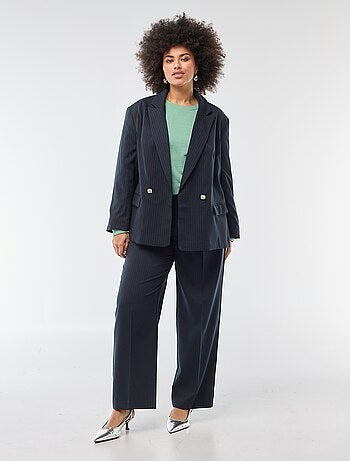 Veste de tailleur longue double boutonnage
