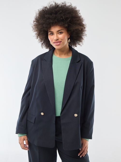 Veste de tailleur longue double boutonnage - Kiabi