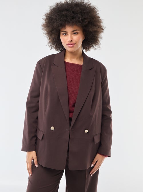 Veste de tailleur longue double boutonnage - Kiabi