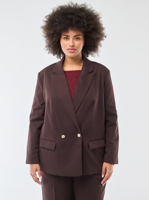 Veste de tailleur longue double boutonnage - Kiabi