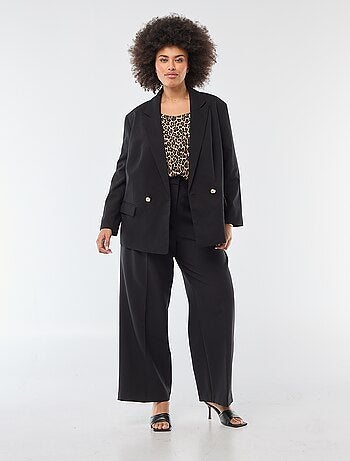 Veste de tailleur longue double boutonnage