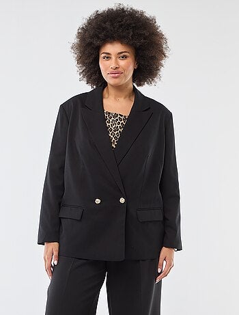 Veste de tailleur longue double boutonnage