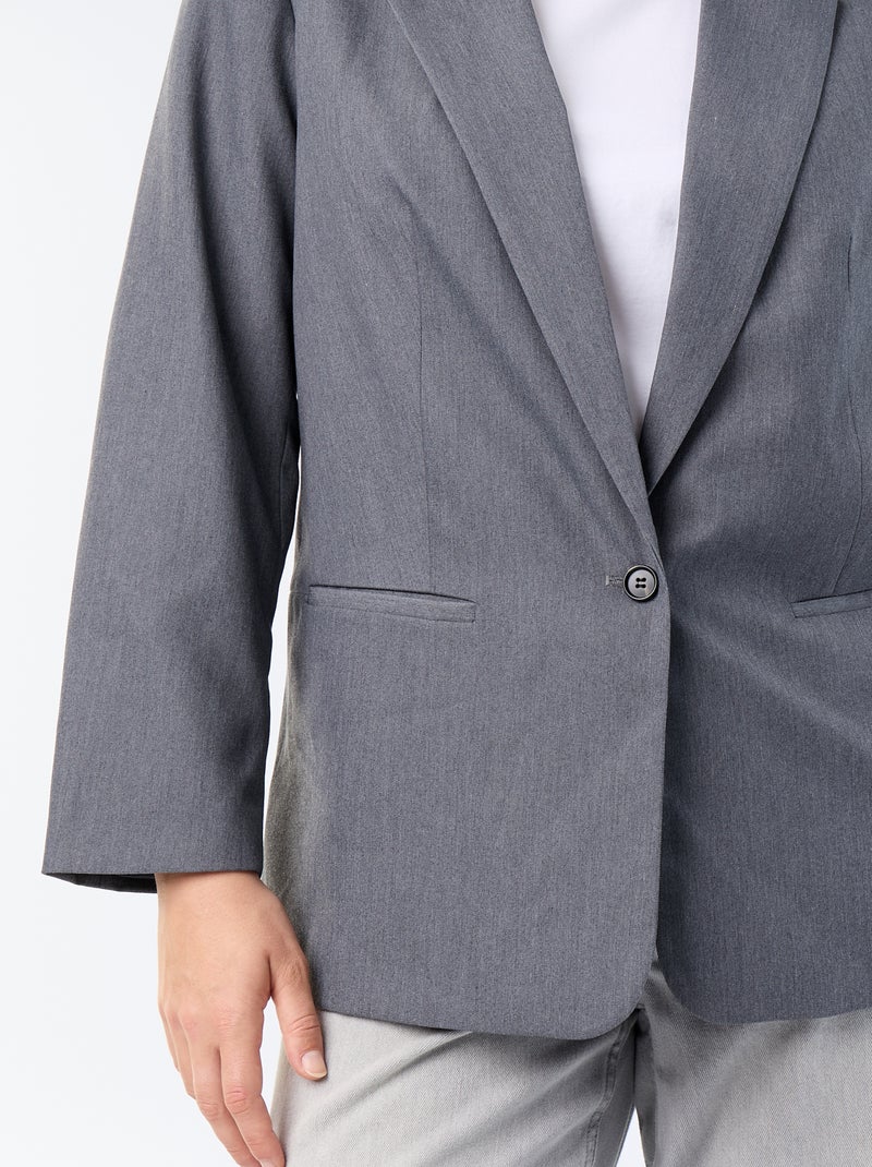 Veste de tailleur longue Gris - Kiabi