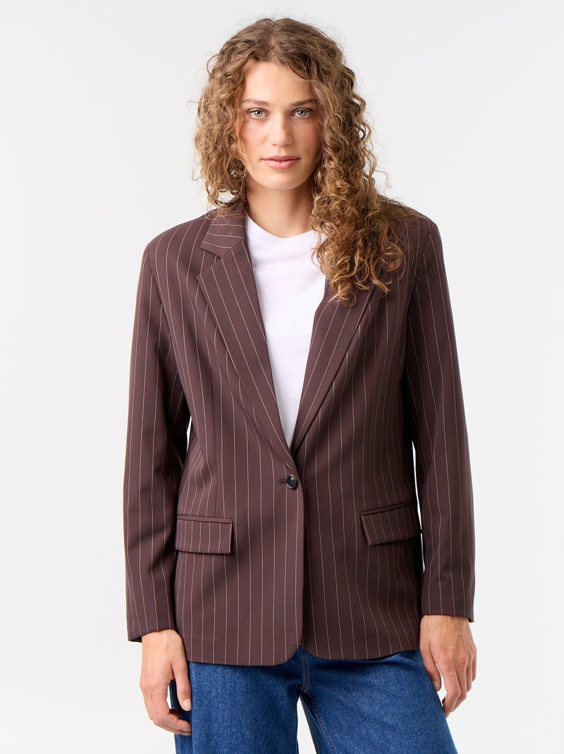 Veste de tailleur longue Marron - Kiabi
