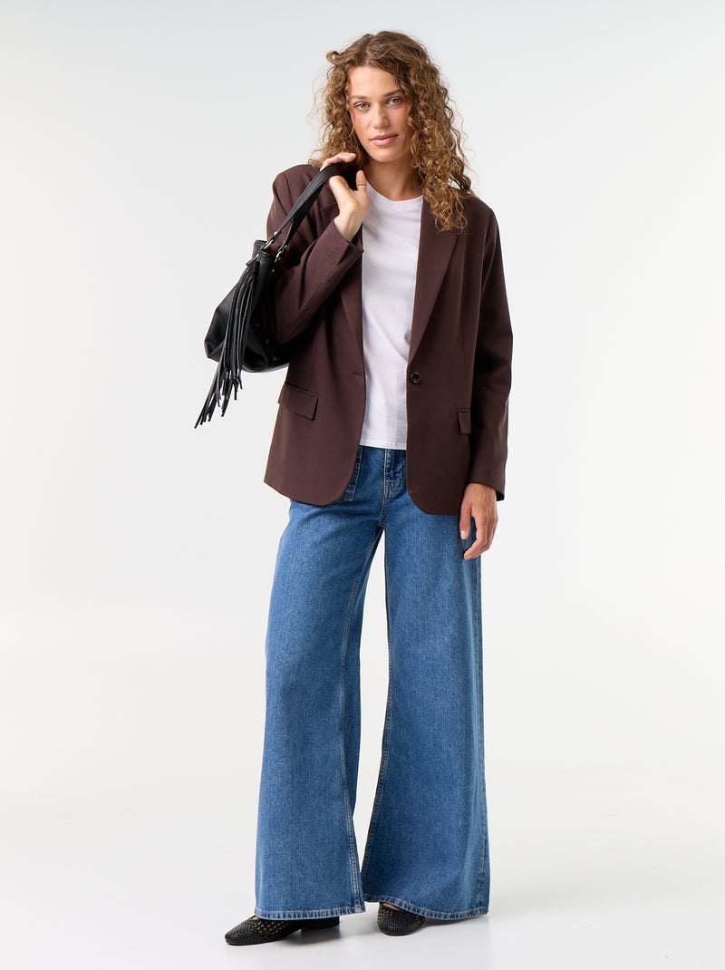 Veste de tailleur longue Marron - Kiabi