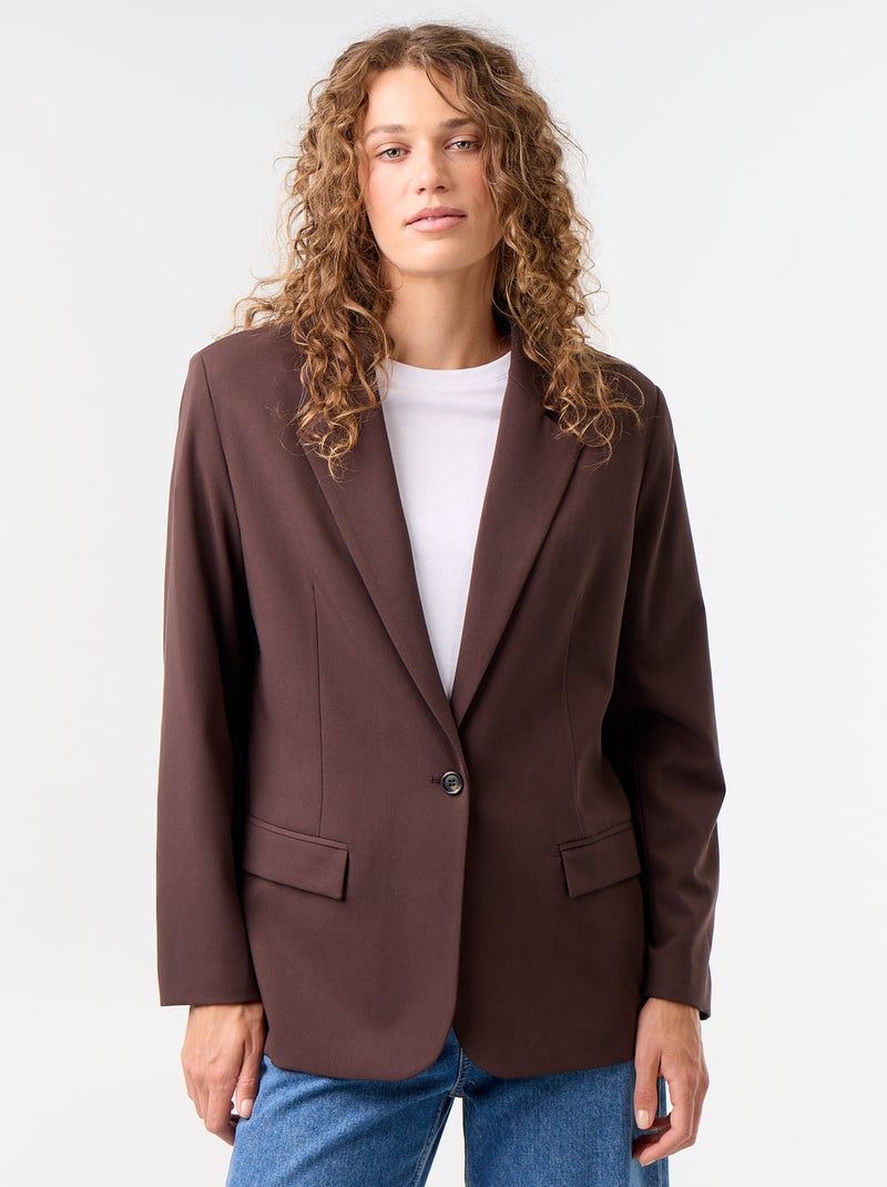 Veste de tailleur longue Marron - Kiabi
