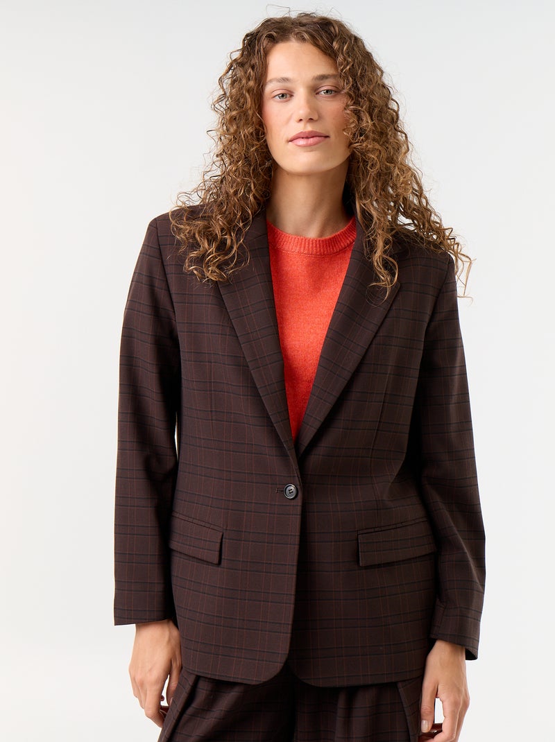 Veste de tailleur longue Marron - Kiabi