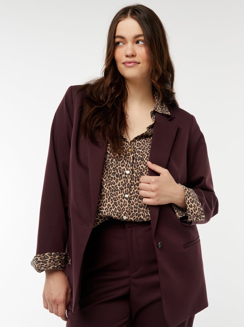 Veste de tailleur longue Prune - Kiabi
