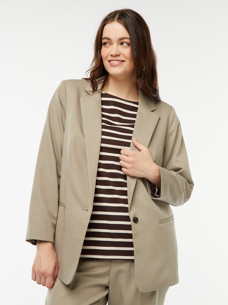 Veste de tailleur longue Vert - Kiabi