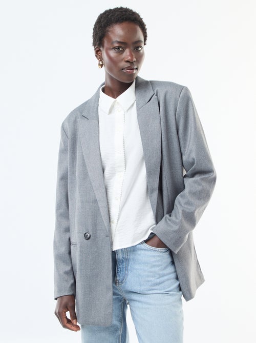 Veste de tailleur oversize en flanelle - Kiabi
