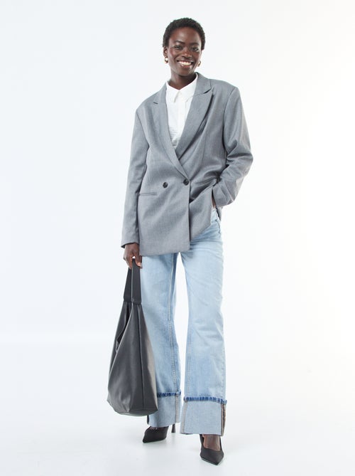 Veste de tailleur oversize en flanelle - Kiabi