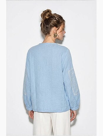 Veste décontractée à col rond brodée lucci