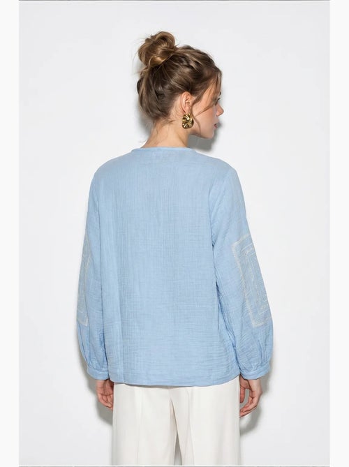Veste décontractée à col rond brodée lucci - Kiabi Veste décontractée à col rond brodée lucci - Kiabi