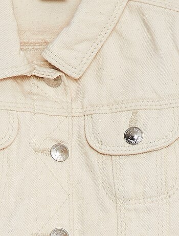 Veste denim avec ouverture pressionnée