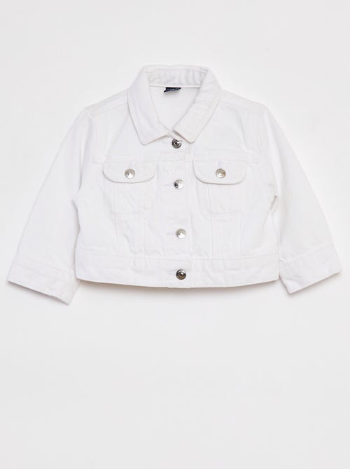Veste denim avec ouverture pressionnée - Kiabi