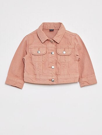 Veste denim avec ouverture pressionnée