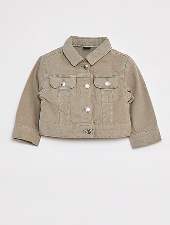 Veste denim avec ouverture pressionnée