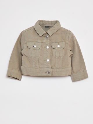 Veste denim avec ouverture pressionnée