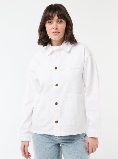 Veste denim courte avec 2 poches plaquées - Kiabi