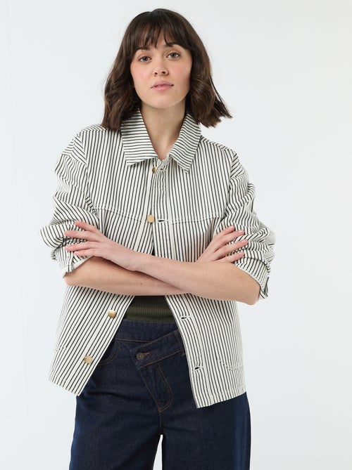 Veste denim courte avec 2 poches plaquées - Kiabi