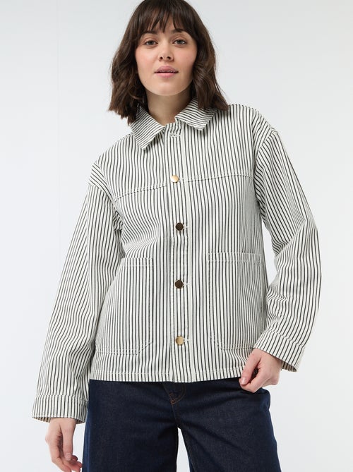 Veste denim courte avec 2 poches plaquées - Kiabi