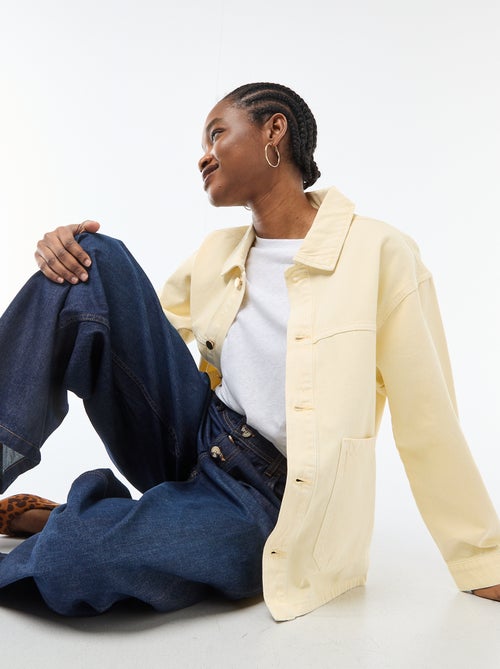 Veste denim courte avec 2 poches plaquées - Kiabi