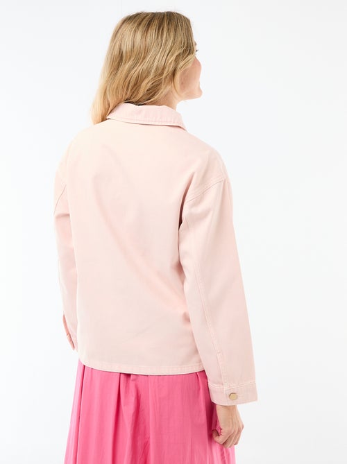 Veste denim courte avec 2 poches plaquées - Kiabi