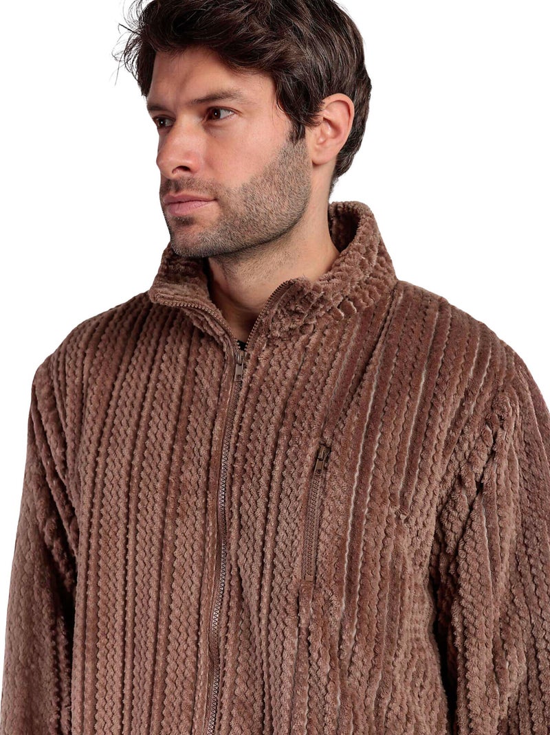 Veste d'intérieur zippée cinnamon Marron - Kiabi