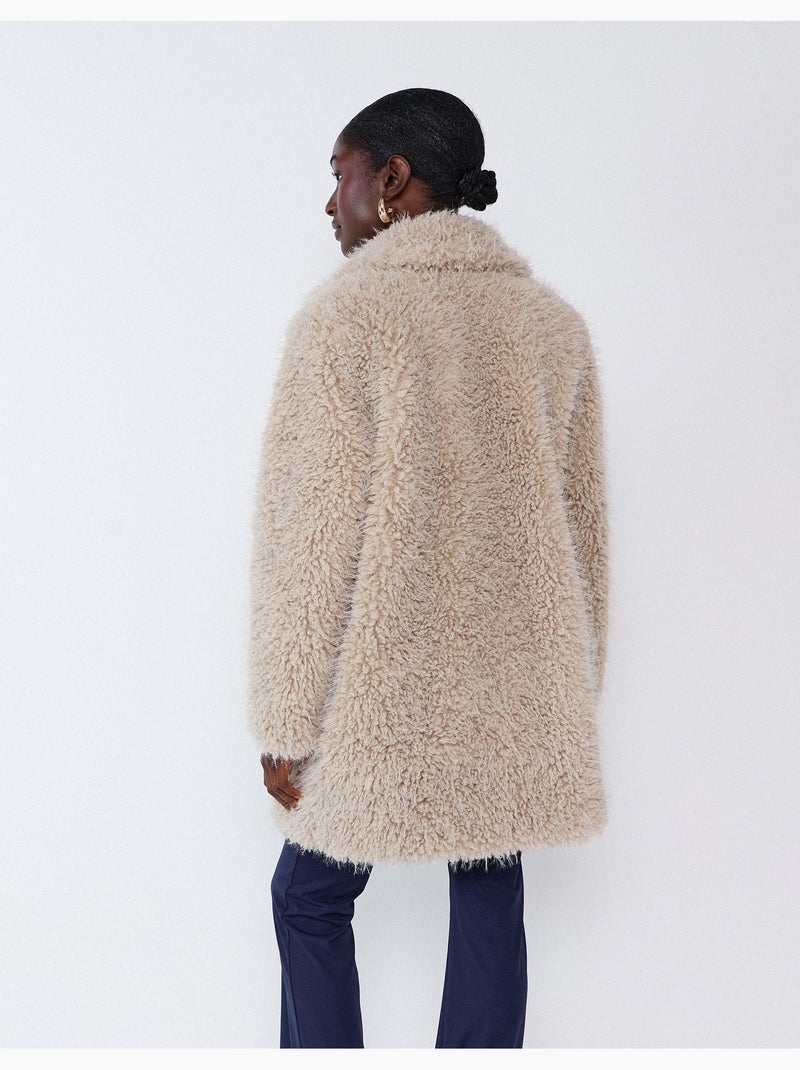 Veste effet fourrure, mo fashion Beige - Kiabi