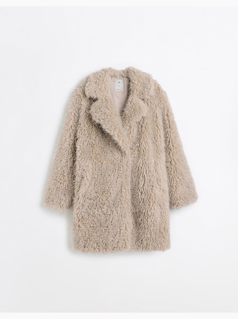 Veste effet fourrure, mo fashion Beige - Kiabi