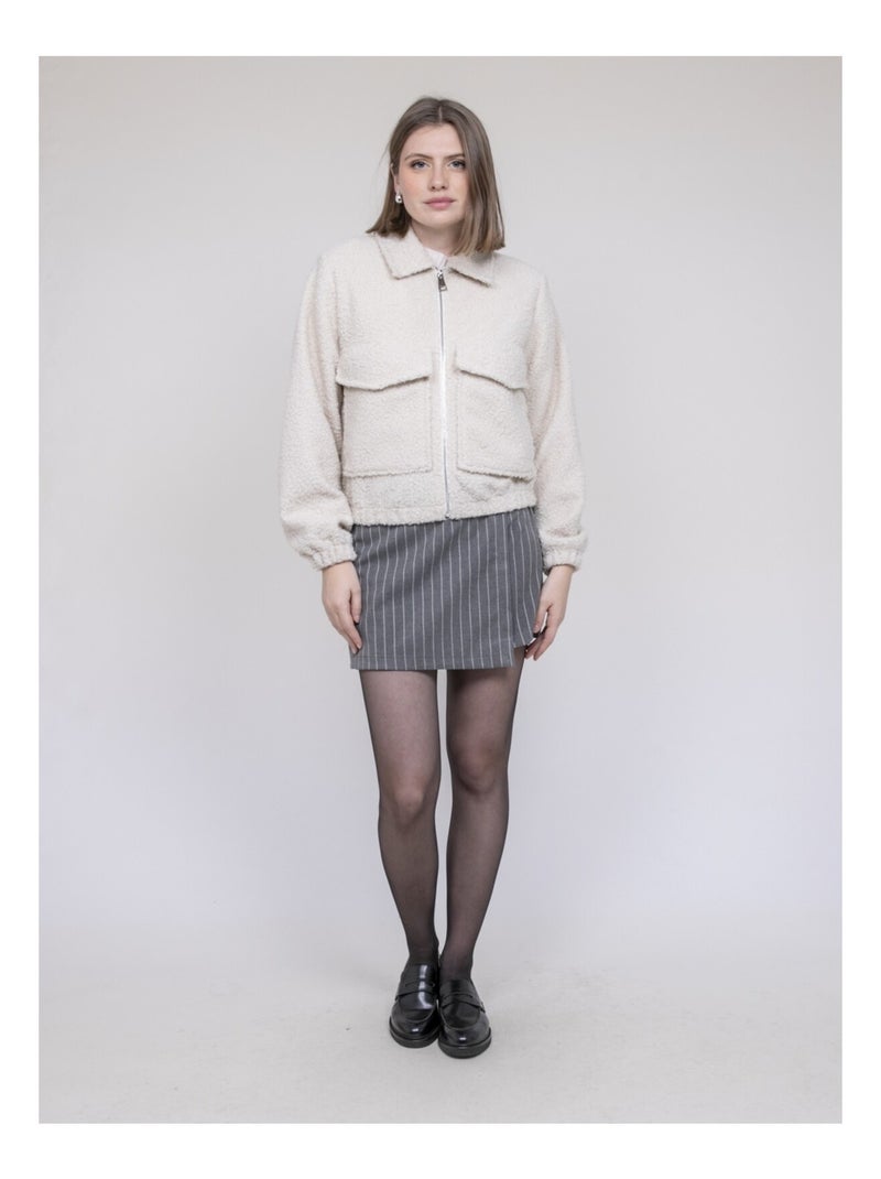 Veste effet mouton ubilive Ecru - Kiabi