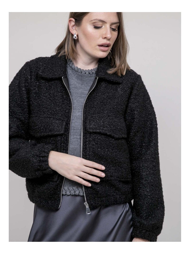 Veste effet mouton ubilive Noir - Kiabi