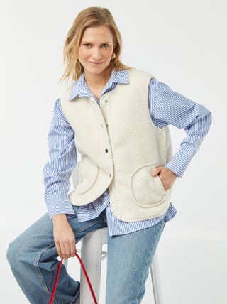 Veste effet moutonné avec doublure en velours côtelé