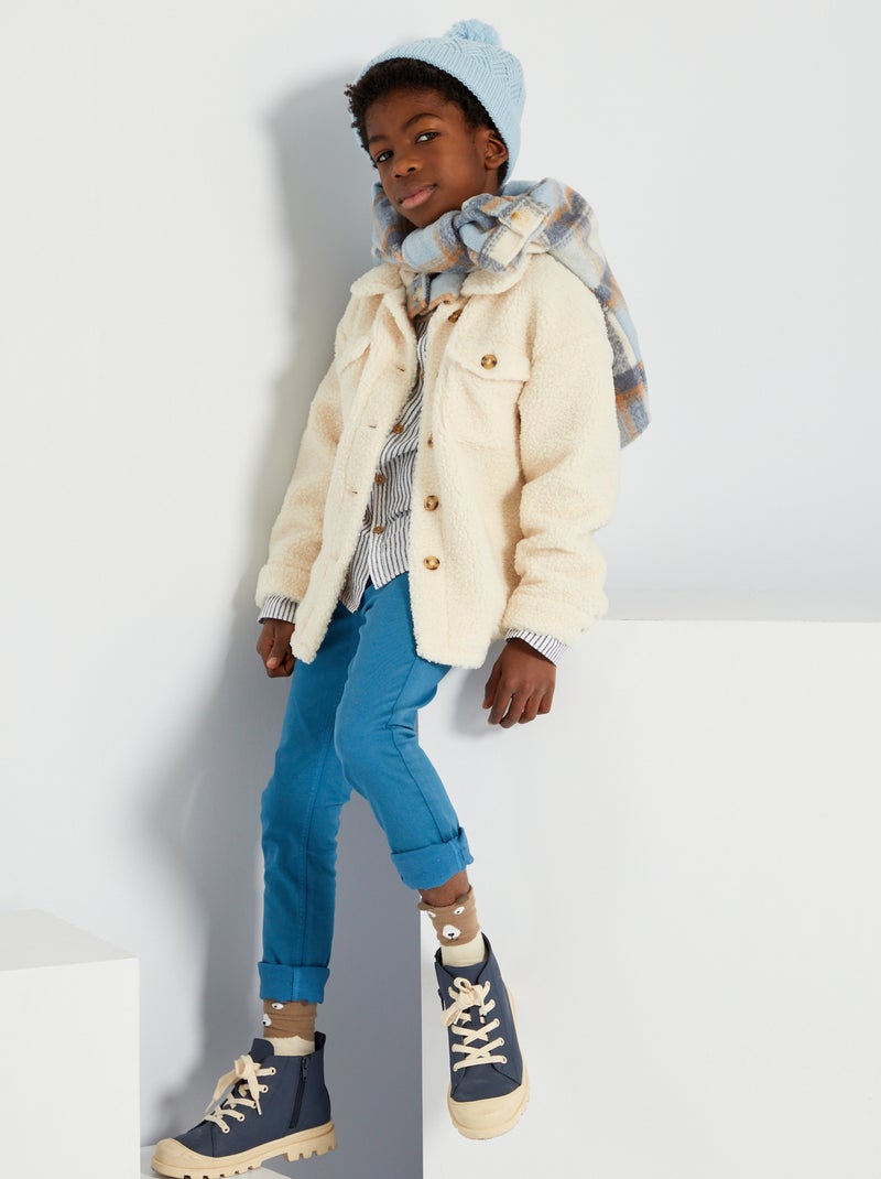 Veste effet moutonné blanc - Kiabi