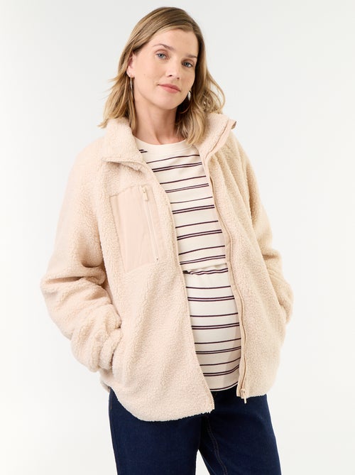 Veste effet moutonné de maternité et portage - Kiabi