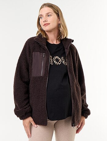 Veste effet moutonné de maternité et portage
